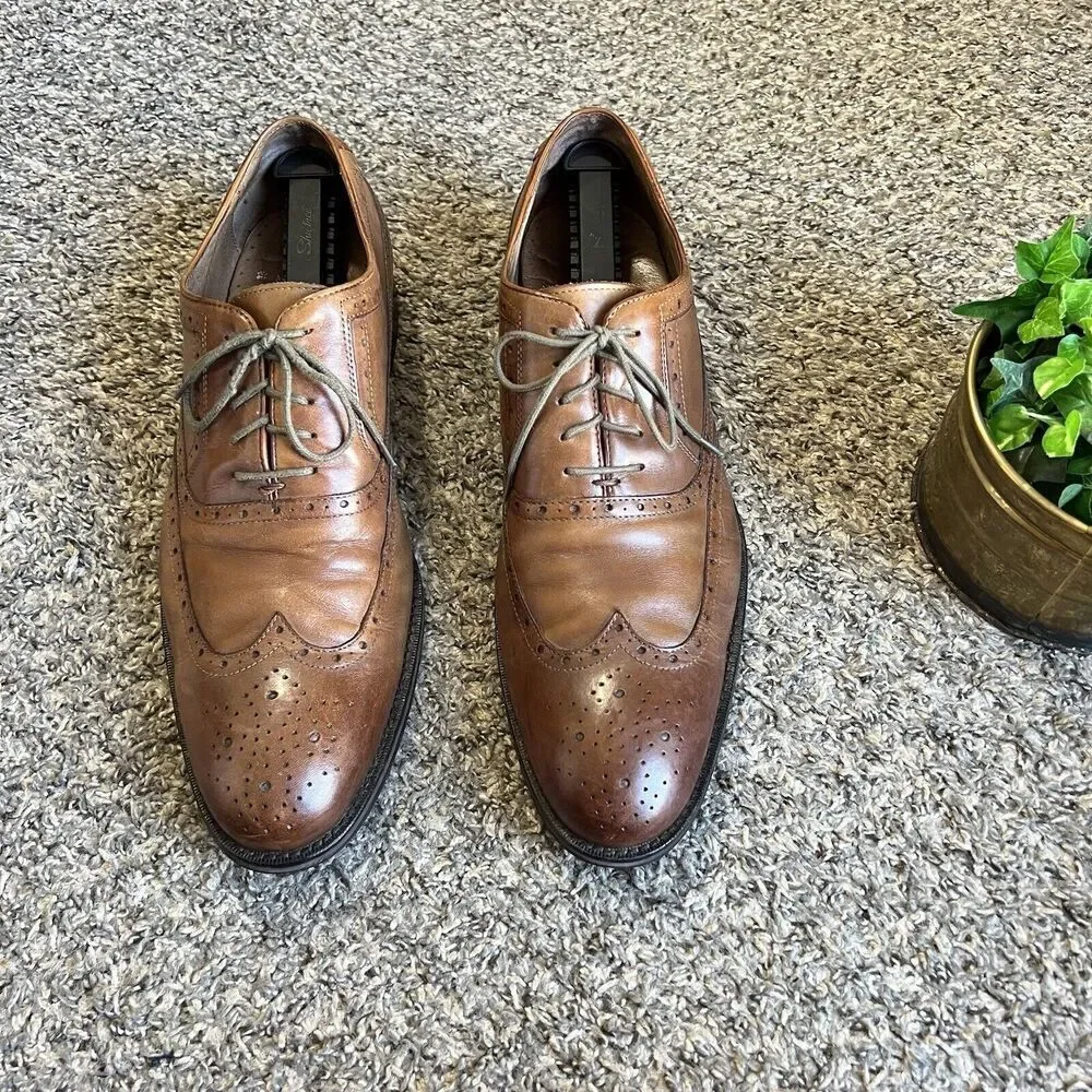 Johnston & Murphy Shoes Tyndall Wingtip Oxford Shoe Brown Leather Men’s 13 M
